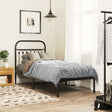 Vidaxl bedframe met hoofdbord metaal zwart 80x200 cm