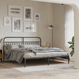 Vidaxl bedframe met hoofdbord metaal zwart 183x213 cm