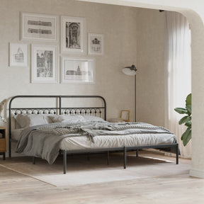 Vidaxl bedframe met hoofdbord metaal zwart 183x213 cm
