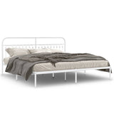 Vidaxl bedframe met hoofdbord metaal wit 200x200 cm