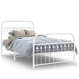 Vidaxl bedframe met hoofd- en voeteneinde metaal wit 107x203 cm