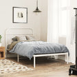 Vidaxl bedframe met hoofdbord metaal wit 107x203 cm