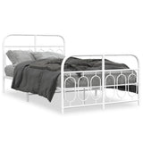 Vidaxl bedframe met hoofd- en voeteneinde metaal wit 120 x 190 cm