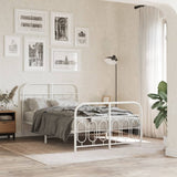 Vidaxl bedframe met hoofd- en voeteneinde metaal wit 120x200 cm