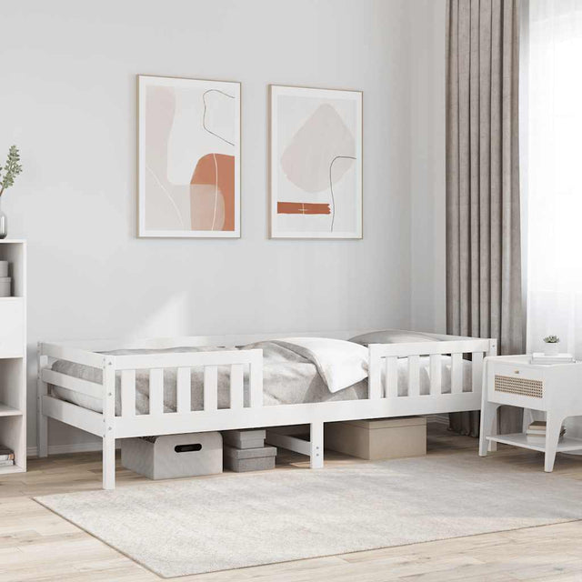 Vidaxl bedframe zonder matras massief grenenhout wit 90x200 cm