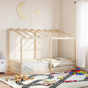 Vidaxl kinderbed met bedhuis 90x200 cm massief grenenhout