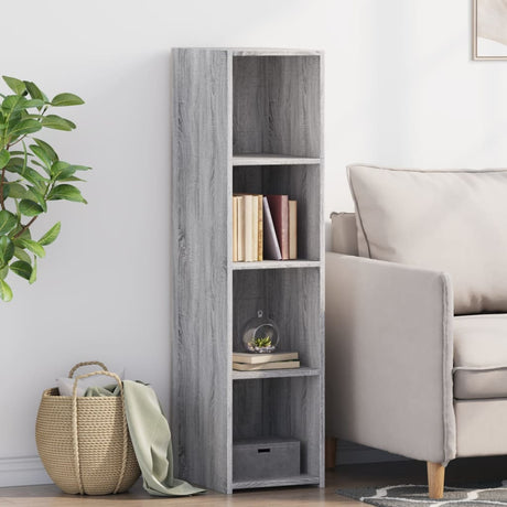 Vidaxl hoge kast 30x41x124 cm bewerkt hout grijs sonoma eikenkleurig