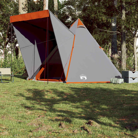 Namiot tipi Vidaxl 6-osobowy wodoodporny w kolorze szaro-pomarańczowym