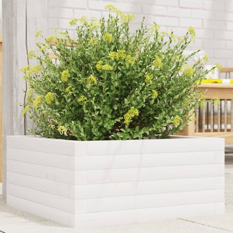 Donica Vidaxx 50x50x23 cm z litego drewna sosnowego w kolorze białym