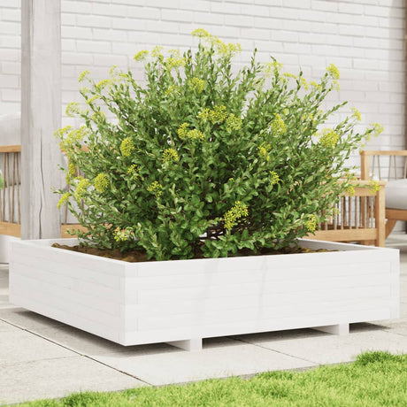 Donica Vidaxx 100x100x26,5 cm z litego drewna sosnowego w kolorze białym