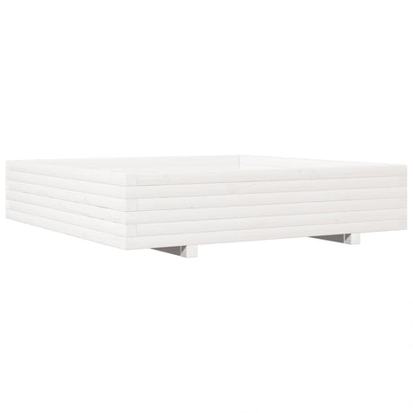 Donica Vidaxx 110x110x26,5 cm z litego drewna sosnowego w kolorze białym