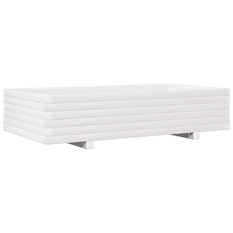 Doniczka Vidaxx 110x60x26,5 cm z litego drewna sosnowego w kolorze białym