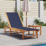 Vidaxl ligbed met tafel massief acaciahout en textileen blauw