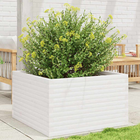 Donica Vidaxx 80x80x46 cm z litego drewna sosnowego w kolorze białym