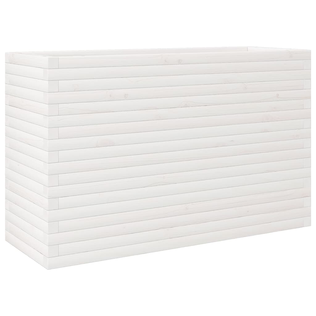 VidaXL Donica 110x40x68,5 cm z litego drewna sosnowego, biała