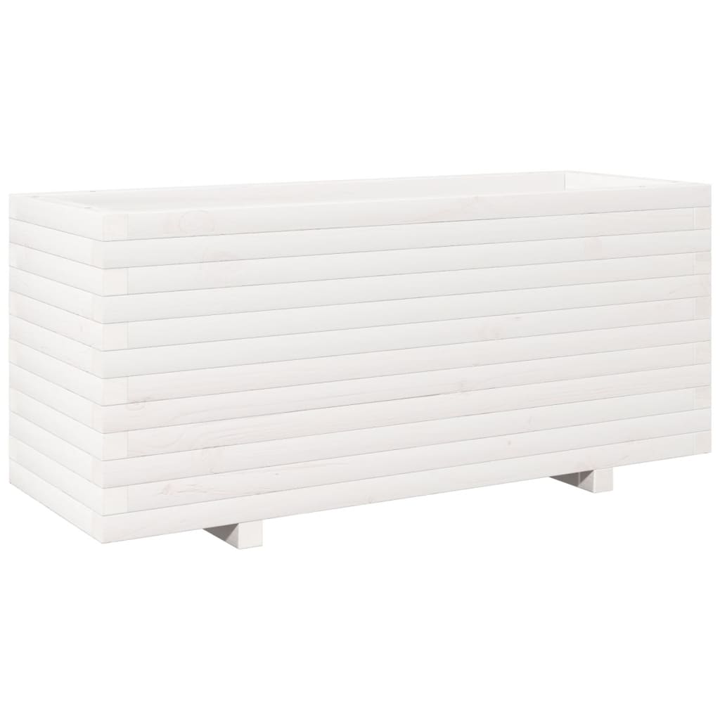 VidaXL Donica 110x40x49,5 cm z litego drewna sosnowego, biała
