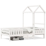 Vidaxl bedframe met huisje massief grenenhout wit 80x200 cm