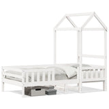 Vidaxl bedframe met huisje massief grenenhout wit 75x190 cm