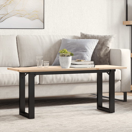 Vidaxl salontafel o-frame 110x40x45 cm massief grenenhout en staal