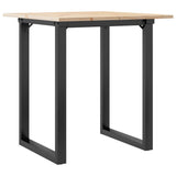 Vidaxl eettafel o-frame 70x70x75 cm massief grenenhout en staal