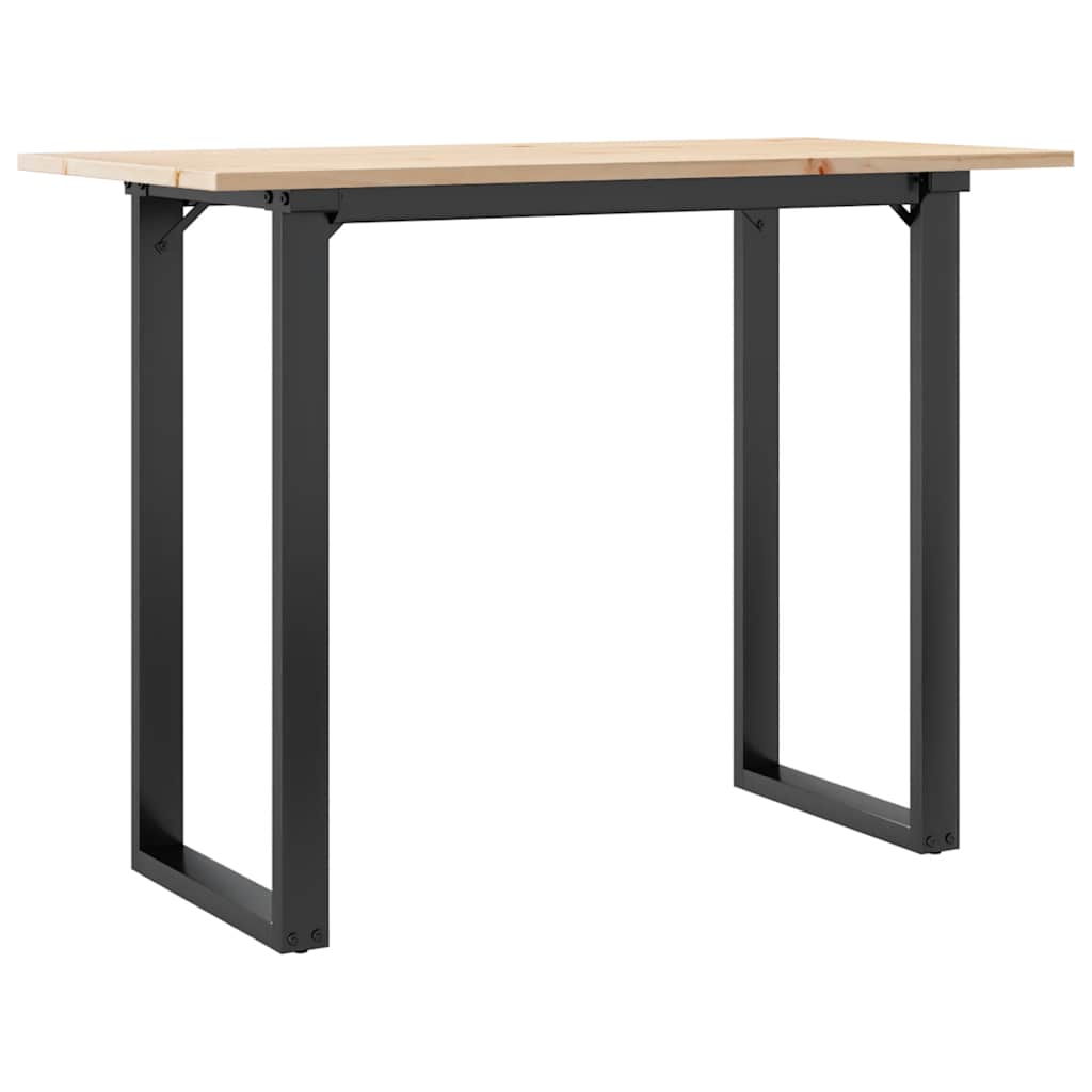 Vidaxl eettafel o-frame 100x50x75 cm massief grenenhout en staal