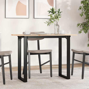 Vidaxl eettafel o-frame 100x50x75 cm massief grenenhout en staal