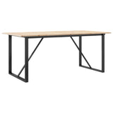 Vidaxl eettafel o-frame 180x90x75 cm massief grenenhout en staal