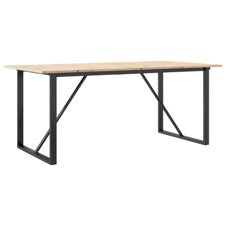 Vidaxl eettafel o-frame 180x90x75 cm massief grenenhout en staal