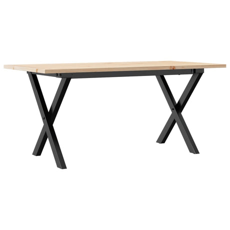 Vidaxl salontafel x-frame 90x40x45 cm massief grenenhout en staal