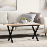 Vidaxl salontafel x-frame 90x40x45 cm massief grenenhout en staal