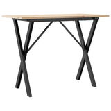 Vidaxl eettafel x-frame 100x50x75 cm massief grenenhout en staal