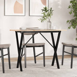 Vidaxl eettafel x-frame 100x50x75 cm massief grenenhout en staal
