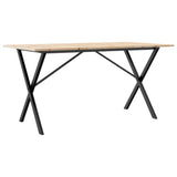 Vidaxl eettafel x-frame 160x80x75 cm massief grenenhout en staal