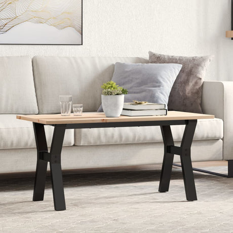 Vidaxl salontafel y-frame 100x50x45 cm massief grenenhout en staal