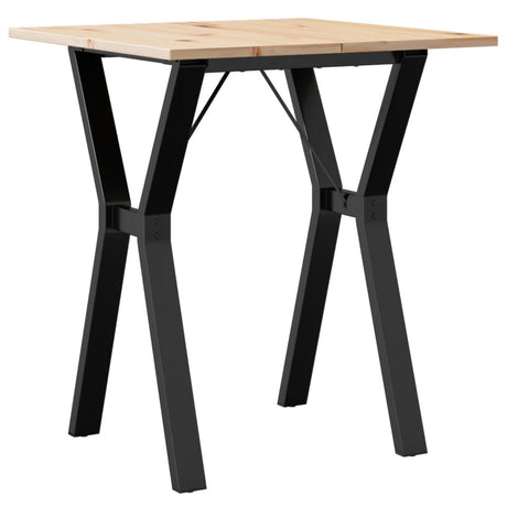 Vidaxl eettafel y-frame 70x70x75 cm massief grenenhout en staal