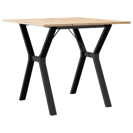 Vidaxl eettafel y-frame 80x80x75 cm massief grenenhout en staal