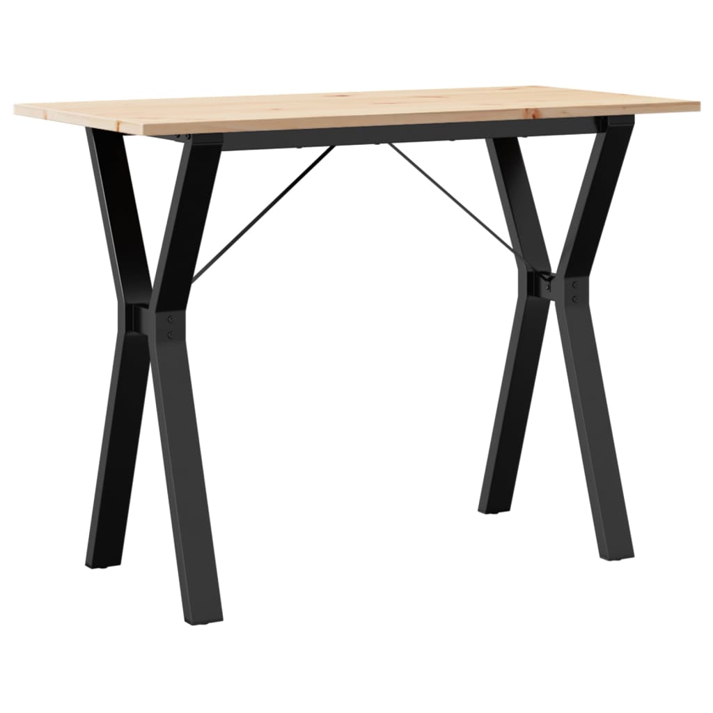 Vidaxl eettafel y-frame 100x50x75 cm massief grenenhout en staal
