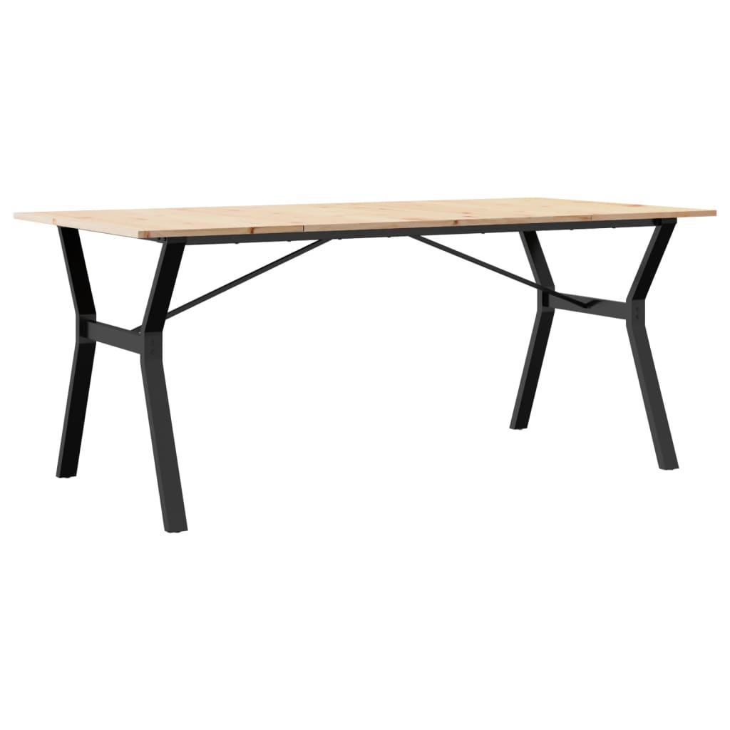 Vidaxl eettafel y-frame 180x90x75 cm massief grenenhout en staal