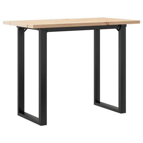 Vidaxl eettafel o-frame 100x50x75,5 cm massief grenenhout en staal