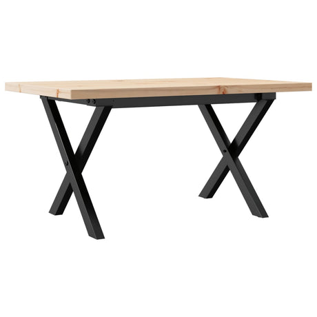 Vidaxl salontafel x-frame 80x50x40,5 cm grenenhout en staal