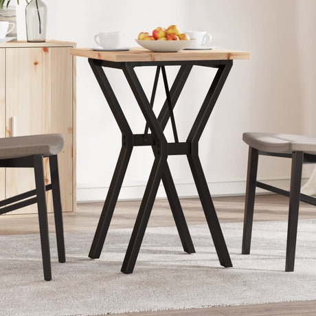 Vidaxl eettafel y-frame 50x50x75,5 cm massief grenenhout en staal