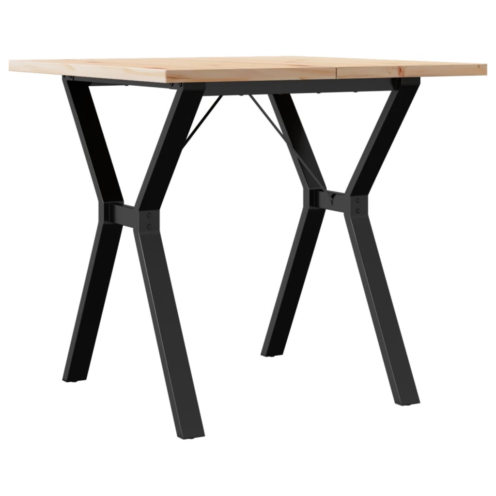 Vidaxl eettafel y-frame 80x80x75,5 cm massief grenenhout en staal