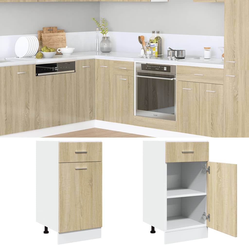 Vidaxl onderkast met lade lyon 40x46x81,5 cm sonoma eikenkleurig