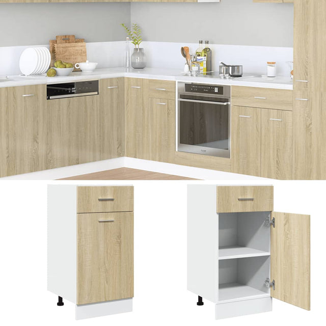 Vidaxl onderkast met lade lyon 40x46x81,5 cm sonoma eikenkleurig