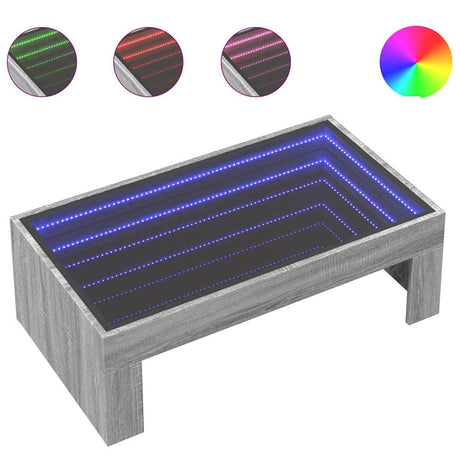 Vidaxl salontafel met infinity led 90x50x30 cm grijs sonoma eikenkleur