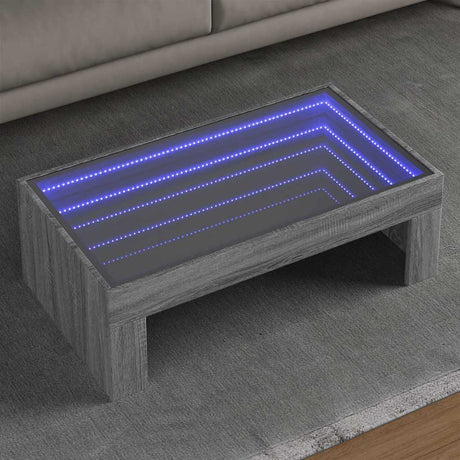 Vidaxl salontafel met infinity led 90x50x30 cm grijs sonoma eikenkleur