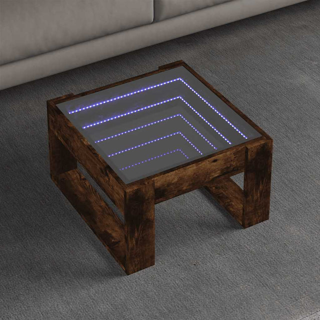Vidaxl salontafel met infinity led 50x53x30 cm gerookt eikenkleurig