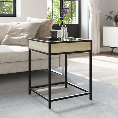 Vidaxl salontafel met infinity led 40x40x51 cm sonoma eikenkleurig