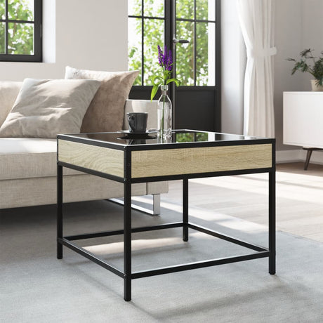 Vidaxl salontafel met infinity led 50x50x41 cm sonoma eikenkleurig