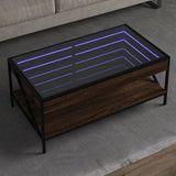 Vidaxl salontafel met infinity led 90x50x38 cm bruin eikenkleurig
